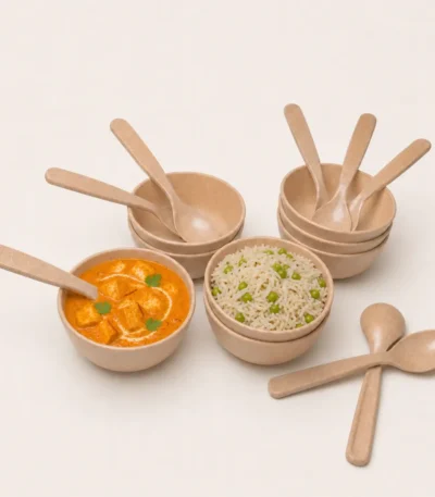 Guest Serving Bowl and Spoon Set for Snacks and Desserts