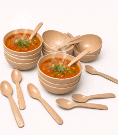 Large Serving Bowl Set - Pacing Grass 12-Piece 750ml Sustainable Sandy Brown Dining Collection
