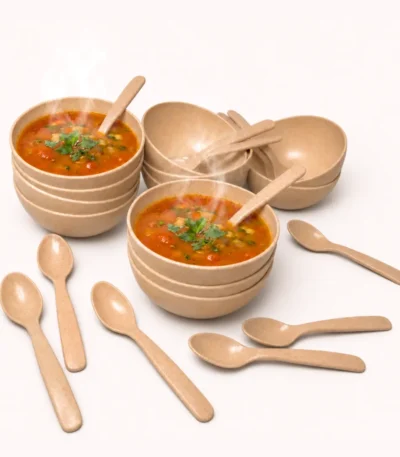 Large Serving Bowl Set - Pacing Grass 12-Piece 750ml Sustainable Sandy Brown Dining Collection