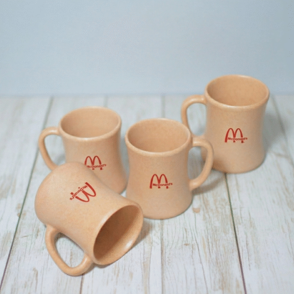 Light brown 300ml eco-friendly coffee mug made from bamboo fiber and agricultural waste, durable plastic-free drinkware for corporate gifting.