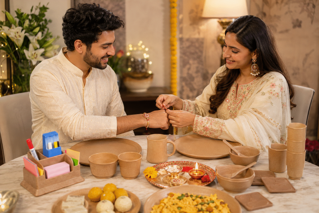 Rakhi gifts for siblings with sustainable bamboo tableware