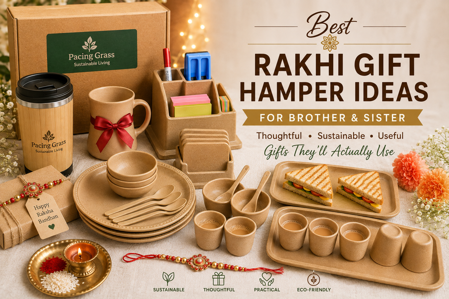 Rakhi Gift Hamper Ideas with sustainable bamboo tableware and eco-friendly gifts for siblings