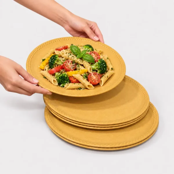 Bamboo Yellow Dinner Plates